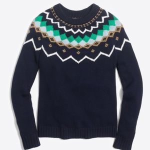 J. Crew Lurex Fair Isle Sweater